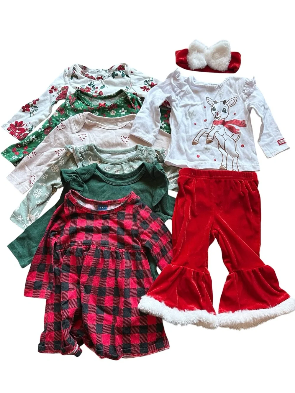 Mixed brands 9 piece 4-6 month baby girl Christmas/ winter outfit lot
